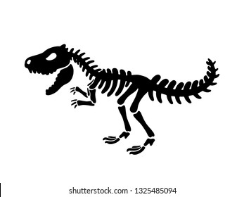 Dinosaur Tyrannosaurus skeleton. Vector illustration. For  logo, card, T-shirts, textiles, web. Isolated on white background.