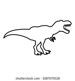 Dinosaur tyrannosaurus t rex icon black color outline