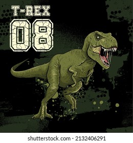 DINOSAUR TYRANNOSAURUS VARSITY APPAREL DESIGN BOY