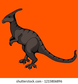 Dinosaur. Vector background images. Illustrations for children. Use printed materials, signs, objects, websites, maps, posters, postcards.