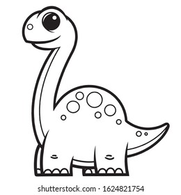Dinosaur vector cartoon. Coloring book for kids