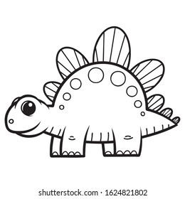 Dinosaur vector cartoon. Coloring book for kids