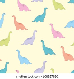 Dinosaur. Vector children seamless pattern for design and decoration of children's room, clothes, wallpaper, covers and surfaces