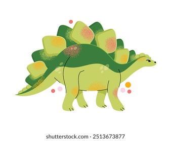 Dinosaur vector clipart. Children's collection with cute dinosaurs and various elements. Dino baby. Colorful cute illustration isolated on background