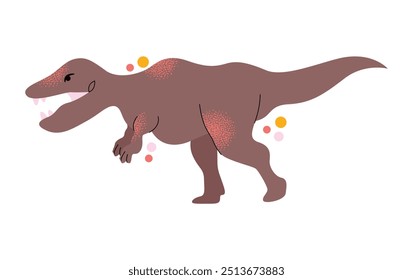 Dinosaur vector clipart. Children's collection with cute dinosaurs and various elements. Dino baby. Colorful cute illustration isolated on background