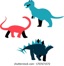 Dinosaur vector colorful isolated kids illustration 