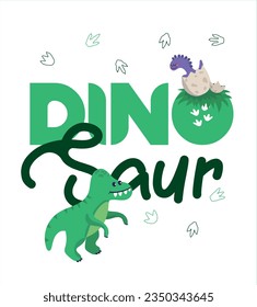 Dinosaurier Vektor. Cute Dinosauriervektoren, Rudern, Muster. T-Shirt-Design