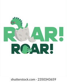 Dinosaur Vector. Cute dinosaur vectors, roar, pattern. Tshirt design