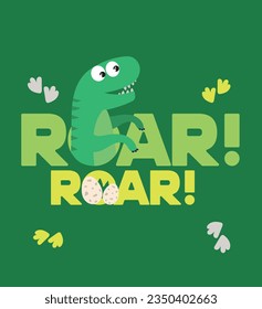 Dinosaur Vector. Cute dinosaur vectors, roar, pattern. Tshirt design