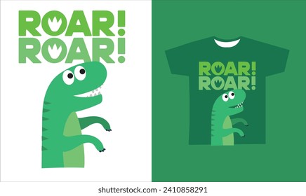 Dinosaur Vector. Cute dinosaur vectors, roar, pattern. Tshirt design