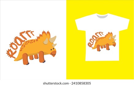 Dinosaur Vector. Cute dinosaur vectors, roar, pattern. Tshirt design