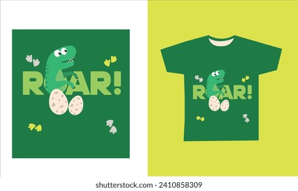 Dinosaur Vector. Cute dinosaur vectors, roar, pattern. Tshirt design