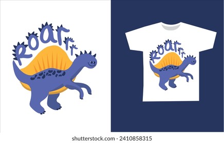 Dinosaur Vector. Cute dinosaur vectors, roar, pattern. Tshirt design