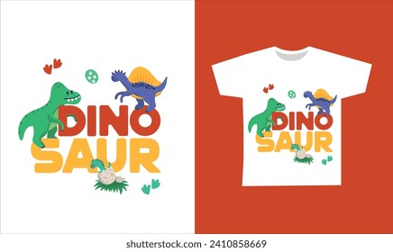 Dinosaur Vector. Cute dinosaur vectors, roar, pattern. Tshirt design