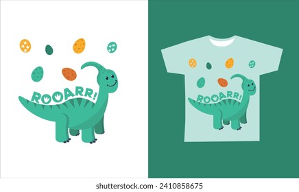 Dinosaur Vector. Cute dinosaur vectors, roar, pattern. Tshirt design