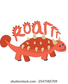 Dinosaur Vector. Cute dinosaur vectors, roar, pattern. Tshirt design