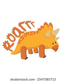 Dinosaur Vector. Cute dinosaur vectors, roar, pattern. Tshirt design