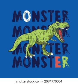 dinosaur vector drawing for toddler tee print