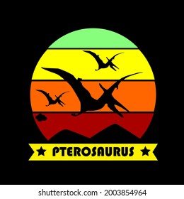 dinosaur vector illustration with color combination suitable for t-shirt design