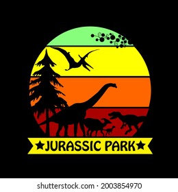 dinosaur vector illustration with color combination suitable for t-shirt design