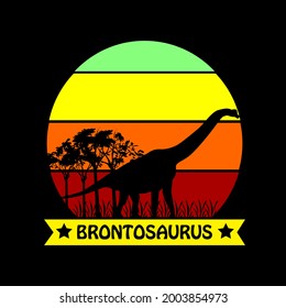 dinosaur vector illustration with color combination suitable for t-shirt design