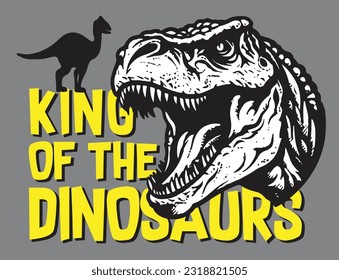 Dinosauriervektorgrafik mit coolen Slogans. Für T-Shirt-Ausdrucke und andere Verwendungszwecke.