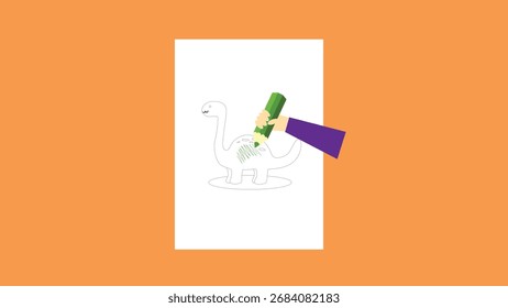 Dinosaurio. Ilustración vectorial. Aislado en un fondo blanco.