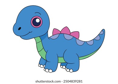 Dinosaur Vector Illustration | Kawaii, Linocut, Cartoon ClipartAnd Line Art Designs