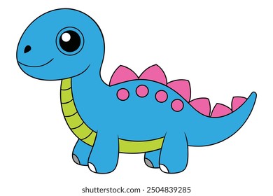 Dinosaur Vector Illustration | Kawaii, Linocut, Cartoon ClipartAnd Line Art Designs