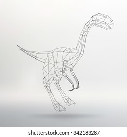 Dinosaur Vector illustration. Polygon triangle. The structural grid of polygons. Abstract Creative concept vector background. Polygonal design style letterhead and brochure