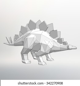 Dinosaur Vector illustration. Polygon triangle. The structural grid of polygons. Abstract Creative concept vector background. Polygonal design style letterhead and brochure