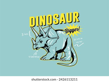 ilustración vectorial de dinosaurio para impresión