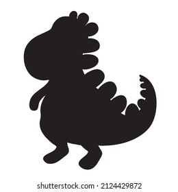Dinosaur Vector illustration, Silhouette Design doodle style. Prehistoric Animal Graphic.