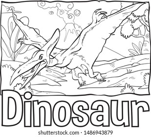 Dinosaur vector illustration suitable for coloring book, education or any graphic design project