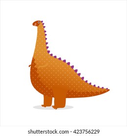 Dinosaur - vector illustration of a toy orange dotted dinosaur. A part of Dodo collection/