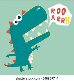  ilustración vectorial de dinosaurios.Gráficos de pantalones de T para niños ilustración vectorial