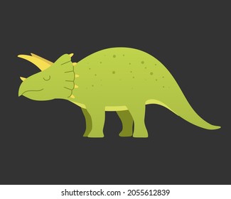 Dinosaur vector isolated on dark. Dinosaurs animal predators and herbivores. Dino icon.