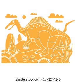 dinosaur vector line drawing illustration