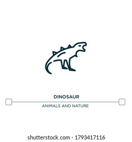 dinosaur vector line icon. Simple element illustration. dinosaur outline icon from dinosaur set concept. Can be used for web and mobile
