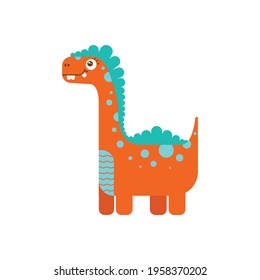 Dinosaur vector in orange color. You can use it wherever you need a vector image. For example, for printing, crafts, fabric, cards, wallpaper and more.