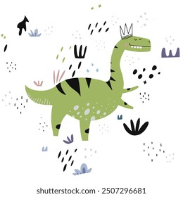 Dinosaurier-Vektor, Dinosaurier-Muster, Dinosaurier, Monster, Druck, Aufkleber, Poster, Tierwelt, bunt, Kunstwerk, Dschungel, Grafik, fliegen, Textil, Zoo, künstlerisch, gefährlich, Erde, Fossil, Figur, Giraffe,