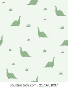 Dinosaur  vector seamless pattern. Jurassic background