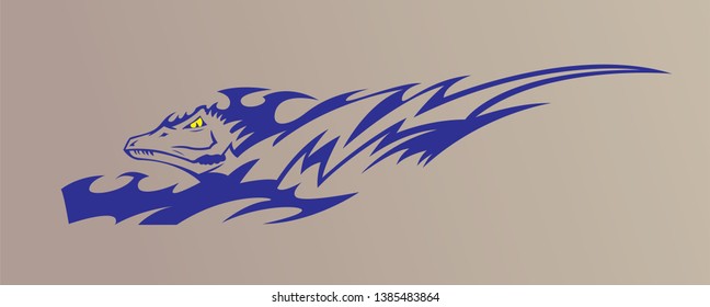 Dinosaur vector. Suitable for all kind of design like stripes, decal, tattoo, tribal, banner, poster, website even logo design - Vector