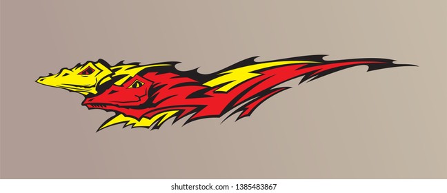 Dinosaur vector. Suitable for all kind of design like stripes, decal, tattoo, tribal, banner, poster, website even logo design - Vector