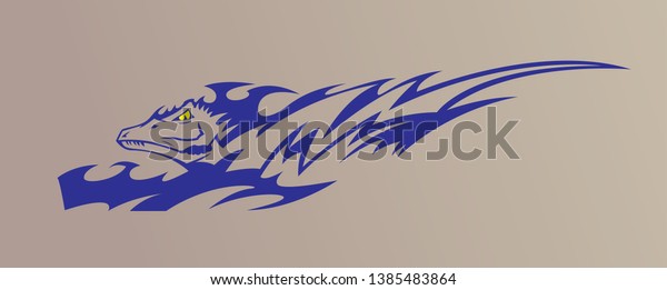 Dinosaur vector. Suitable for all kind of design\
like stripes, decal, tattoo, tribal, banner, poster, website even\
logo design - Vector