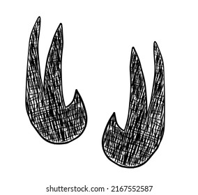 Dinosaur velociraptor footprint in hand drawn style