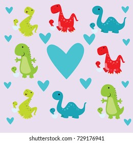 Dinosaur wallpaper design. Cute and funny dinosaur wallpaper series.