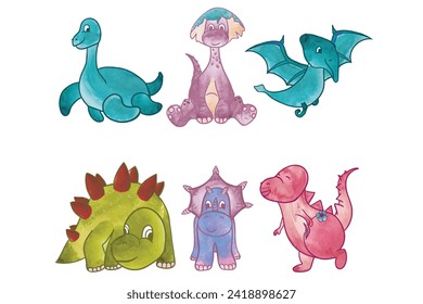 Dinosaur Watercolor, Baby Dinosaur, Kids Dinosaur, T-Rex, Dino, Baby Dinosaur, Jurassic, Clip Art