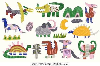 Ilustración vectorial de acuarela de dinosaurio. fauna silvestre.