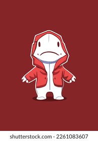 dinosaur is wearing the jacket